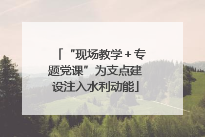 “现场教学＋专题党课”为支点建设注入水利动能