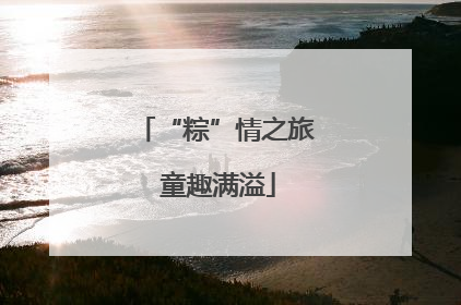 “粽”情之旅 童趣满溢