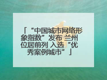 “中国城市网络形象指数”发布 兰州位居前列 入选“优秀案例城市”