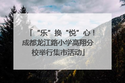 “乐”换“悦”心！成都龙江路小学高翔分校举行集市活动