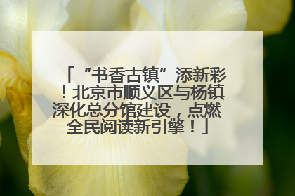 “书香古镇”添新彩！北京市顺义区与杨镇深化总分馆建设，点燃全民阅读新引擎！