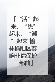 “活”起来、“热”起来、“潮”起来 榆林榆阳区奏响非遗保护三部曲