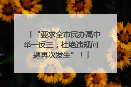 “要求全市民办高中举一反三，杜绝违规问题再次发生”！