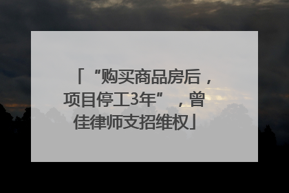 “购买商品房后，项目停工3年”，曾佳律师支招维权