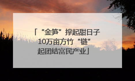 “金笋”撑起甜日子 10万亩方竹“链”起团结富民产业