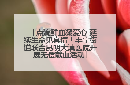 点滴鲜血凝爱心 延续生命见真情！丰宁街道联合昆明大滇医院开展无偿献血活动