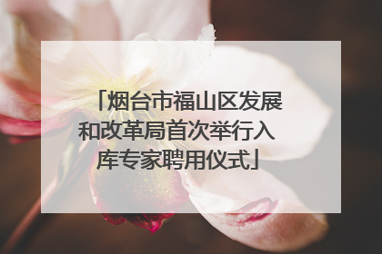 烟台市福山区发展和改革局首次举行入库专家聘用仪式