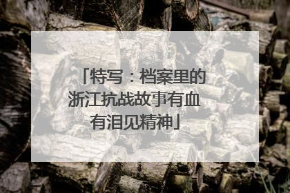 特写：档案里的浙江抗战故事有血有泪见精神
