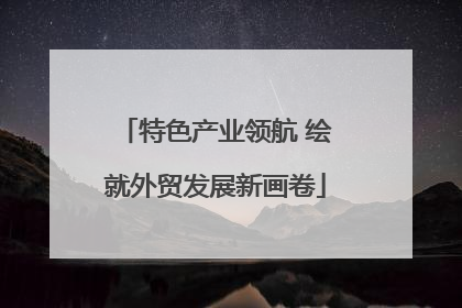 特色产业领航 绘就外贸发展新画卷
