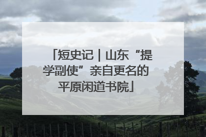 短史记｜山东“提学副使”亲自更名的平原闲道书院