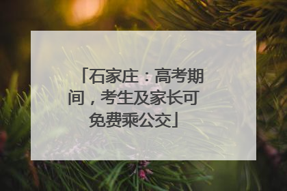 石家庄：高考期间，考生及家长可免费乘公交