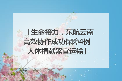 生命接力，东航云南高效协作成功保障4例人体捐献器官运输