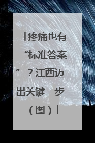 疼痛也有“标准答案”？江西迈出关键一步（图）