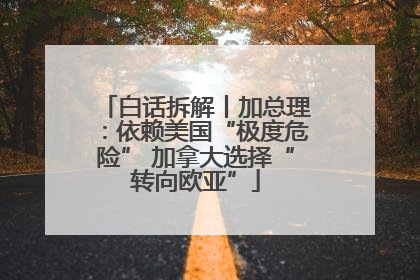 白话拆解丨加总理：依赖美国“极度危险” 加拿大选择“转向欧亚”
