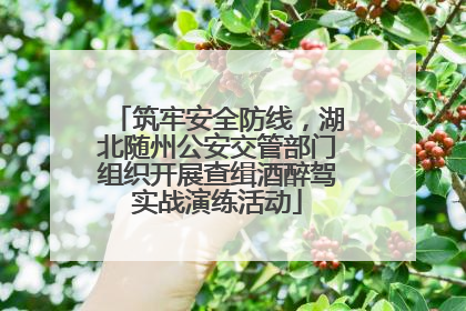 筑牢安全防线，湖北随州公安交管部门组织开展查缉酒醉驾实战演练活动