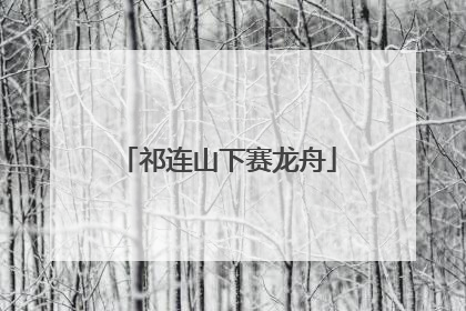 祁连山下赛龙舟
