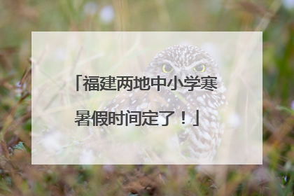 福建两地中小学寒暑假时间定了！