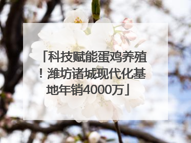 科技赋能蛋鸡养殖！潍坊诸城现代化基地年销4000万