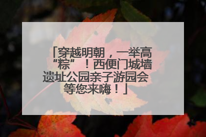 穿越明朝，一举高“粽”！西便门城墙遗址公园亲子游园会等您来嗨！