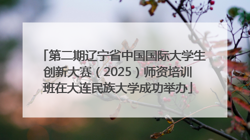 第二期辽宁省中国国际大学生创新大赛（2025）师资培训班在大连民族大学成功举办