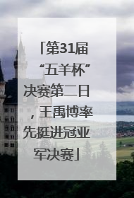 第31届“五羊杯”决赛第二日，王禹博率先挺进冠亚军决赛