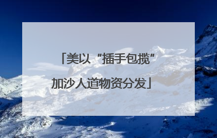 美以“插手包揽”加沙人道物资分发