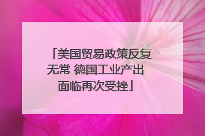 美国贸易政策反复无常 德国工业产出面临再次受挫