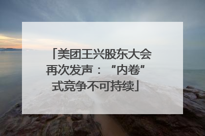 美团王兴股东大会再次发声：“内卷”式竞争不可持续