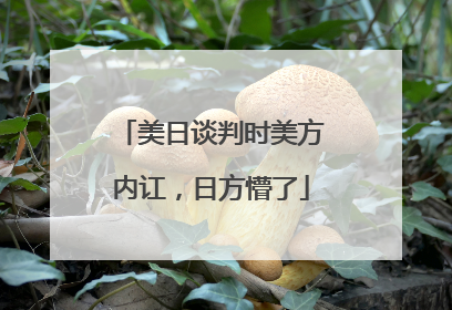美日谈判时美方内讧，日方懵了