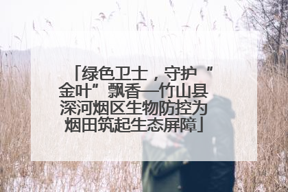 绿色卫士，守护“金叶”飘香—竹山县深河烟区生物防控为烟田筑起生态屏障