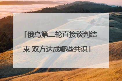 俄乌第二轮直接谈判结束 双方达成哪些共识