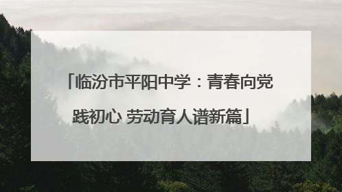 临汾市平阳中学：青春向党践初心 劳动育人谱新篇
