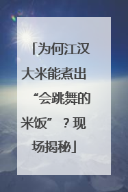为何江汉大米能煮出“会跳舞的米饭”？现场揭秘