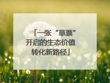 一张“草票”开启的生态价值转化新路径