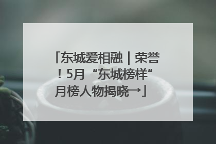 东城爱相融｜荣誉！5月“东城榜样”月榜人物揭晓→