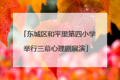东城区和平里第四小学举行三幕心理剧展演
