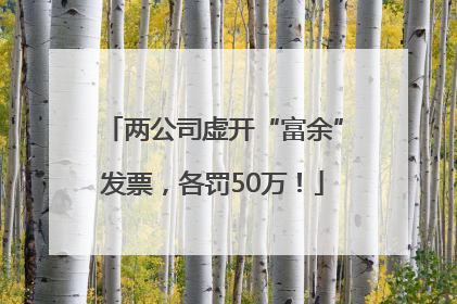 两公司虚开“富余”发票，各罚50万！