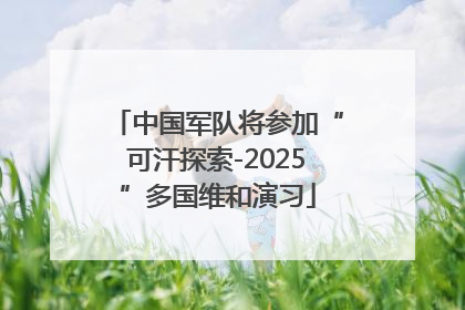 中国军队将参加“可汗探索-2025”多国维和演习