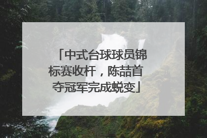 中式台球球员锦标赛收杆，陈喆首夺冠军完成蜕变