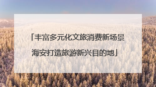 丰富多元化文旅消费新场景 海安打造旅游新兴目的地