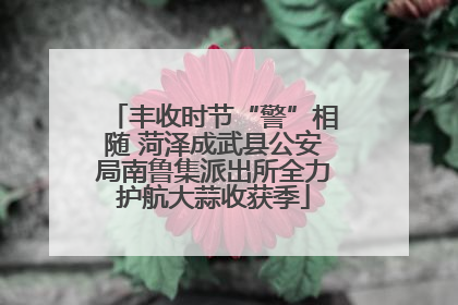 丰收时节“警”相随 菏泽成武县公安局南鲁集派出所全力护航大蒜收获季