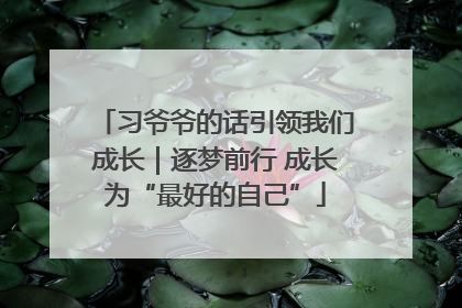 习爷爷的话引领我们成长｜逐梦前行 成长为“最好的自己”