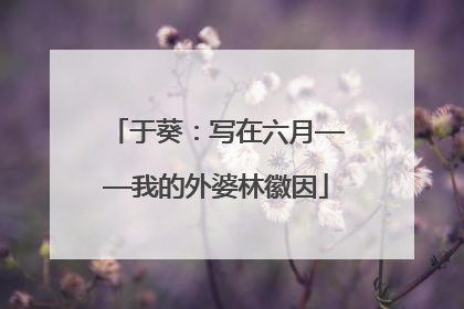 于葵：写在六月——我的外婆林徽因