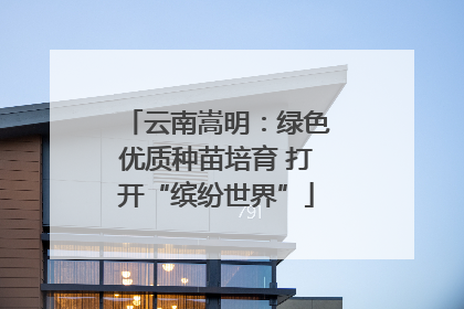 云南嵩明：绿色优质种苗培育 打开“缤纷世界”