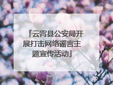 云霄县公安局开展打击网络谣言主题宣传活动