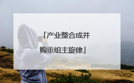 产业整合成并购重组主旋律