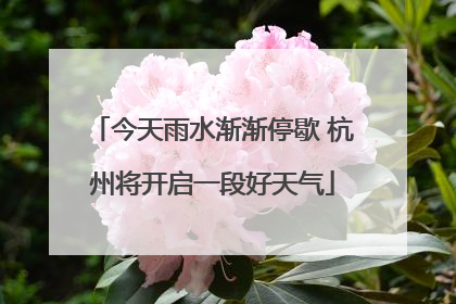 今天雨水渐渐停歇 杭州将开启一段好天气