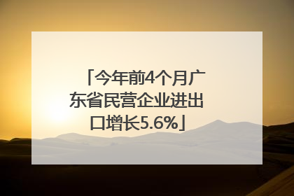 今年前4个月广东省民营企业进出口增长5.6%