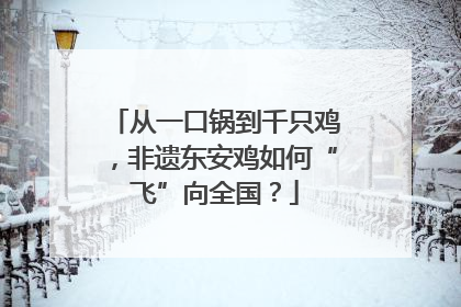 从一口锅到千只鸡，非遗东安鸡如何“飞”向全国？