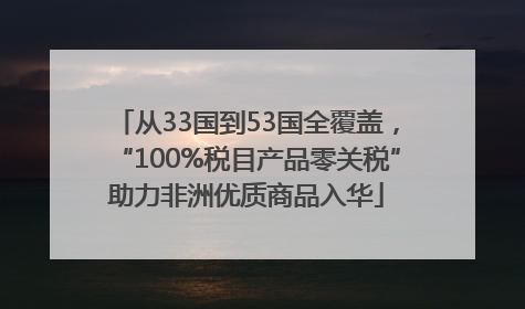 从33国到53国全覆盖，“100%税目产品零关税”助力非洲优质商品入华